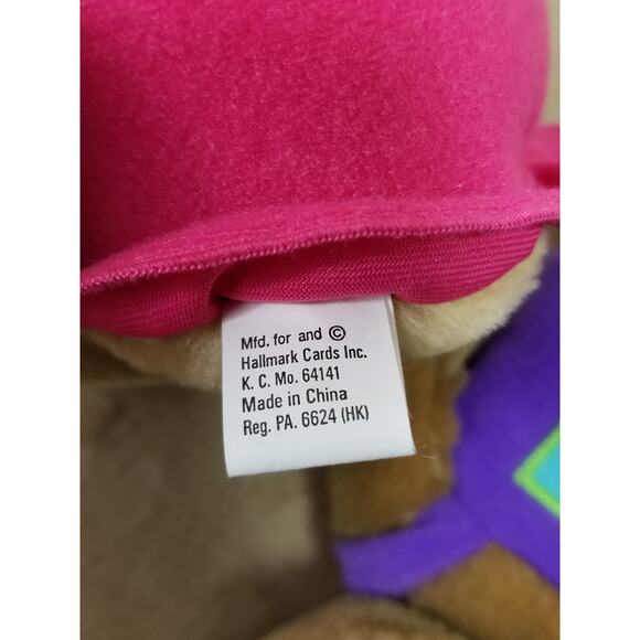 Hallmark Kiss Kiss Teddy Bears Heart Magnetic Nose 10" Stuffed Plush Toys Vtg - Picture 7 of 12